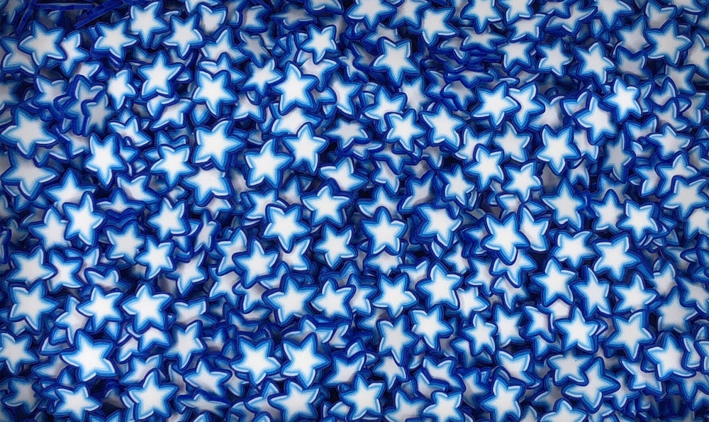 Blue stars Fimo slices