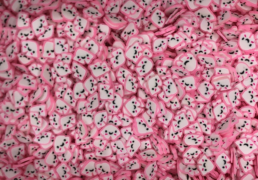 Pink clouds Fimo slices